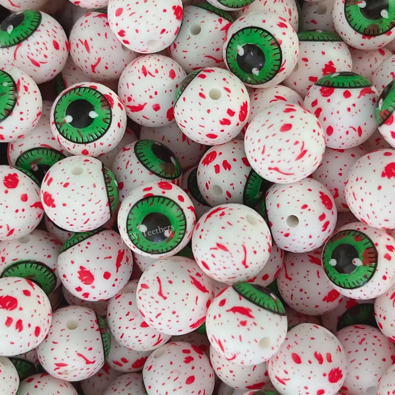 15mm Silicone Print Beads #7249