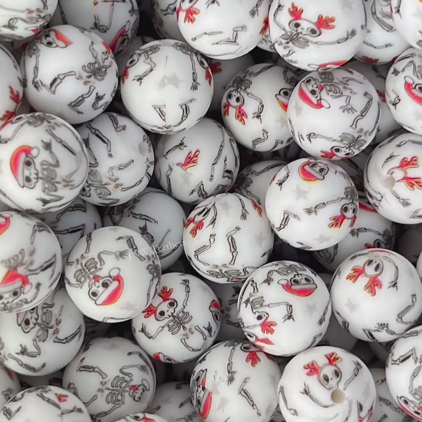15mm Silicone Print Beads #7250