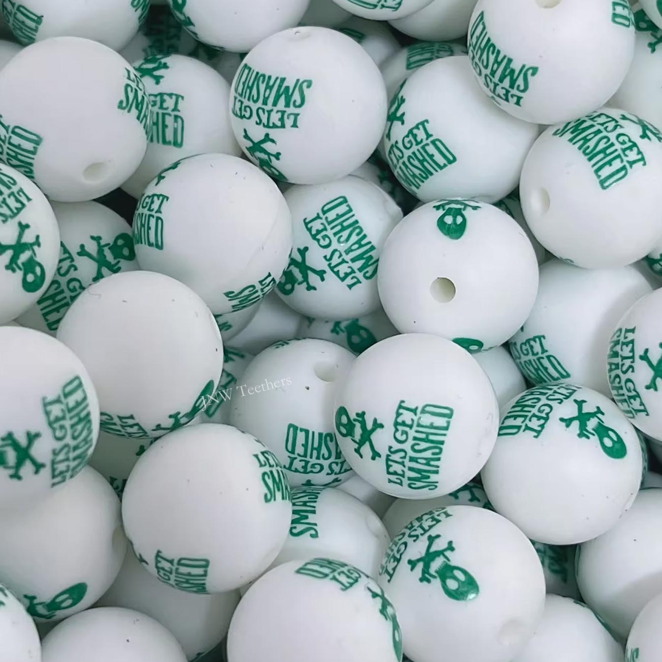 15mm Silicone Print Beads #7251