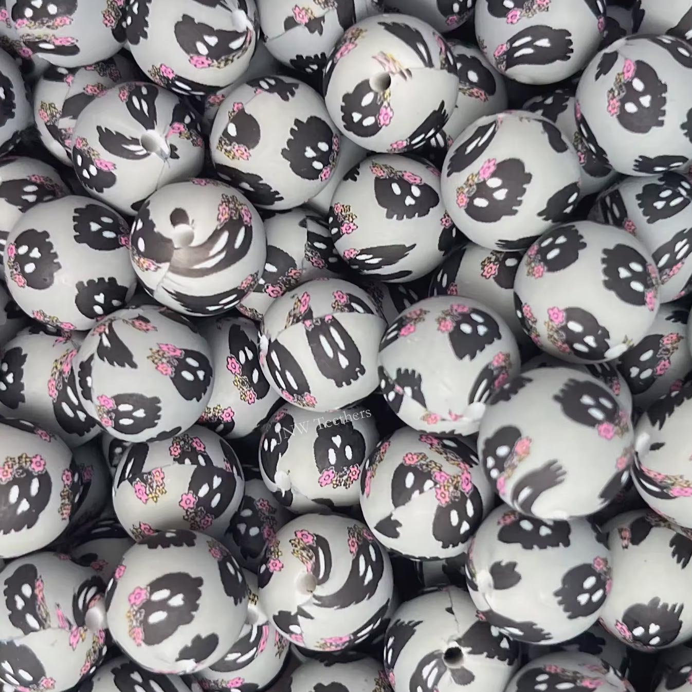 silicone balls 15mm printed  wholesale  grey