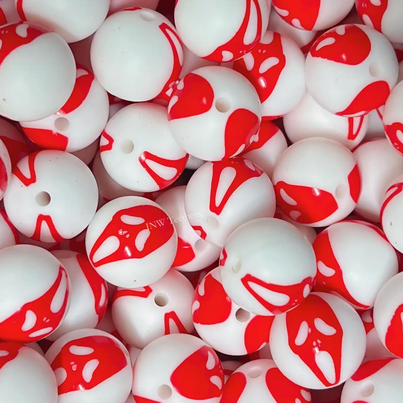 silicone balls 15mm printed  wholesale  red