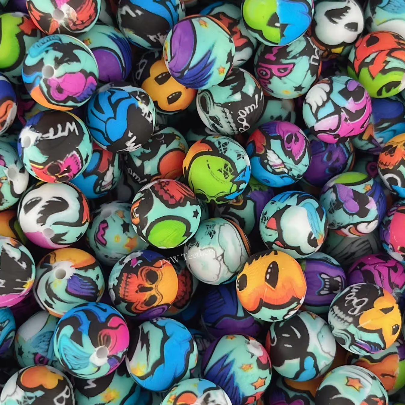 15mm silicone round beads wholesale rainbow