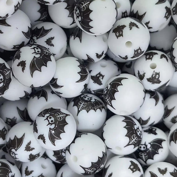 JNWTeethers 15mm Silicone round print beads