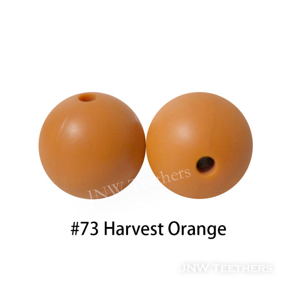 JNWTeethers 9mm silicone round beads harvest orange