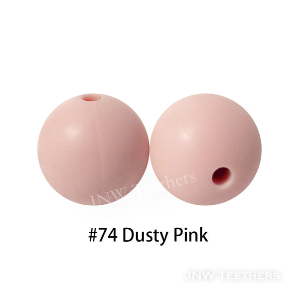 JNWTeethers 12mm silicone round beads dusty pink
