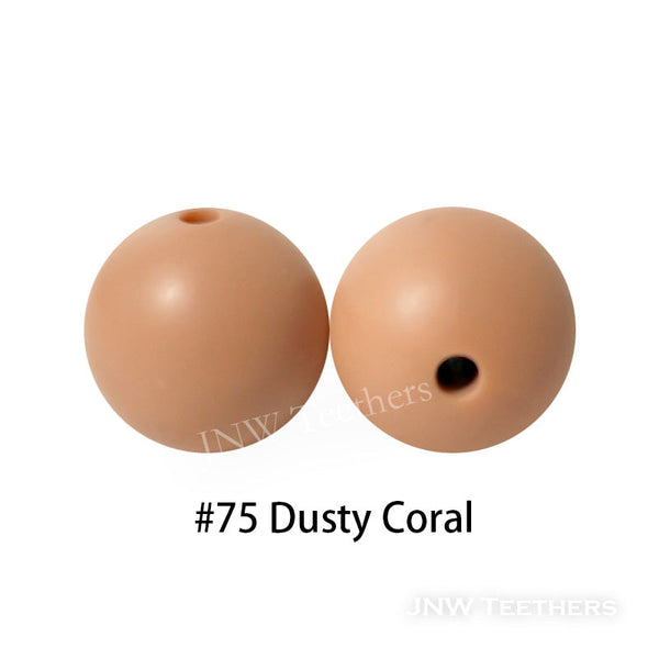 JNWTeethers 12mm silicone round beads dusty coral color