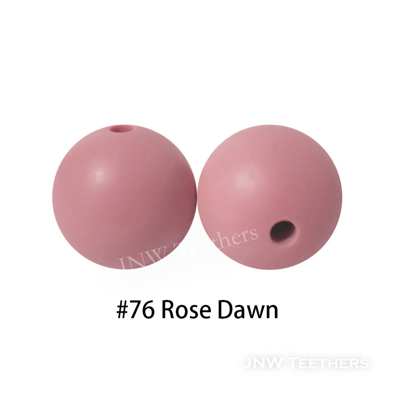 JNWTeethers 12mm silicone round beads rose dawn
