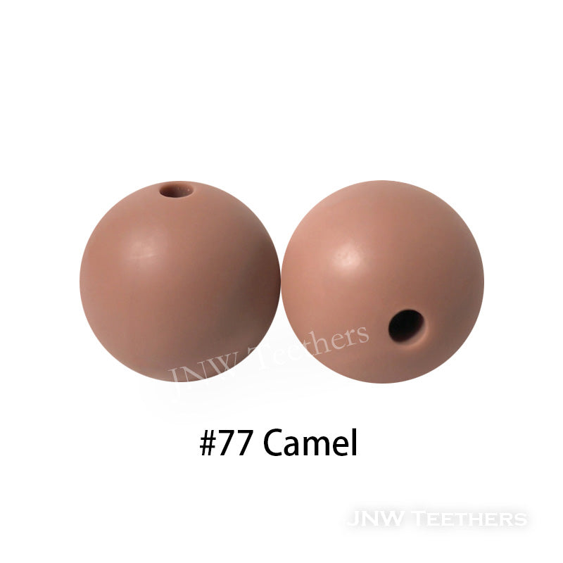 JNWTeethers 9mm silicone round beads camel color