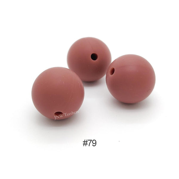 79 Earth brown silicone round beads 9mm 12mm 15mm
