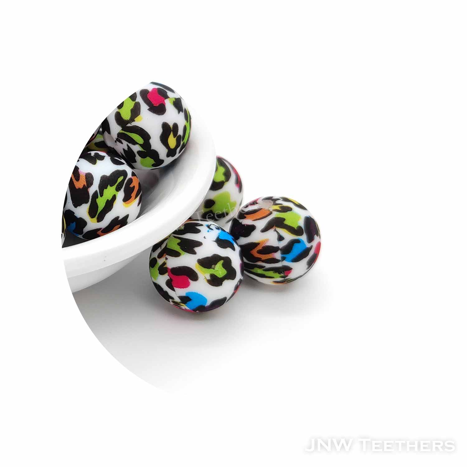 #7 Rainbow Leopard Prints Silicone Beads