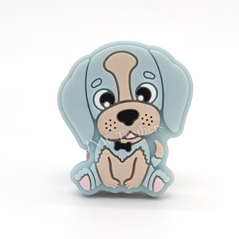 5pcs Dog Silicone Focal Beads