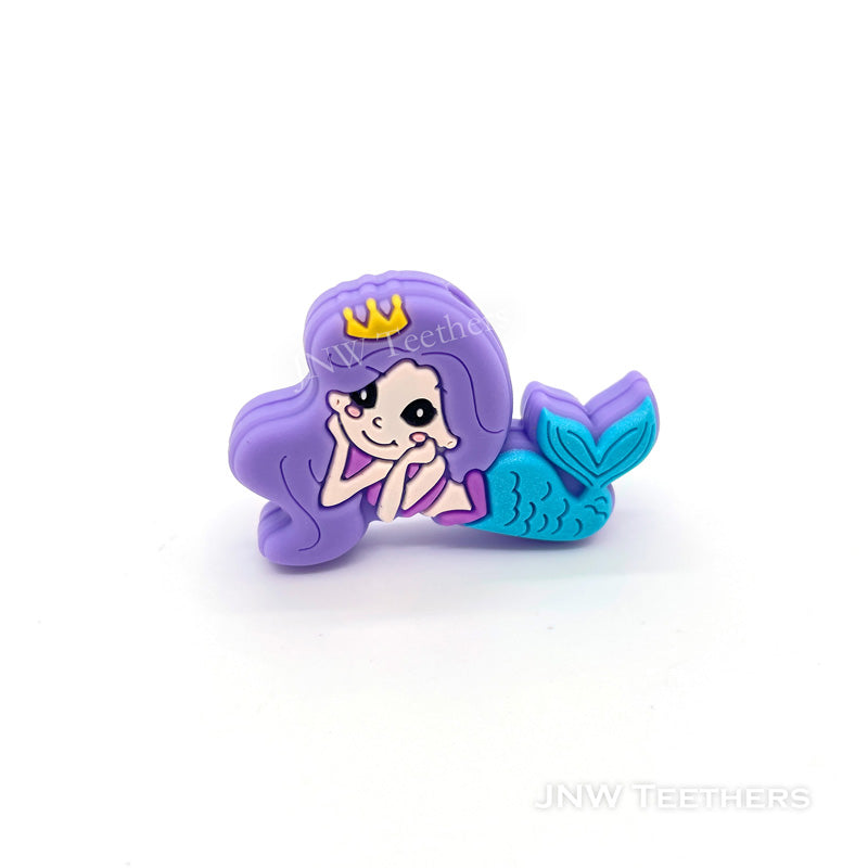 Purple Mermaid Princess Silicone Focal Beads