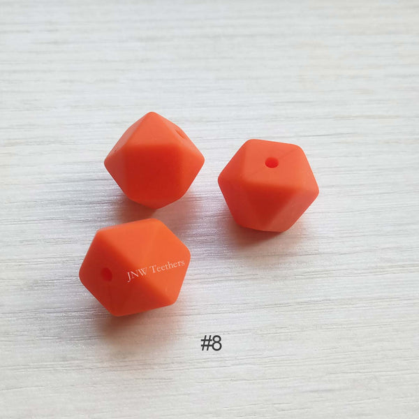 14mm &17mm Orange Peel Silicone Hexagon Beads