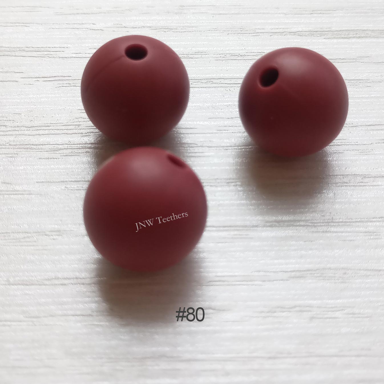 80 Maroon silicone round beads 9mm 12mm 15mm
