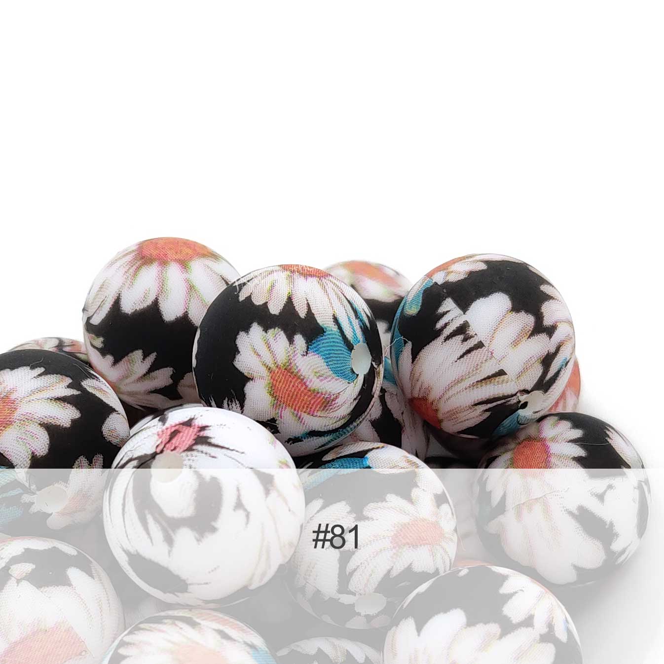 15 mm Silikonperlen mit Zitronen-Aufdruck – 10 Perlen