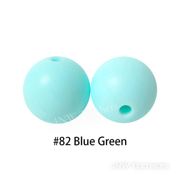 JNWTeethers 9mm silicone round beads blue green