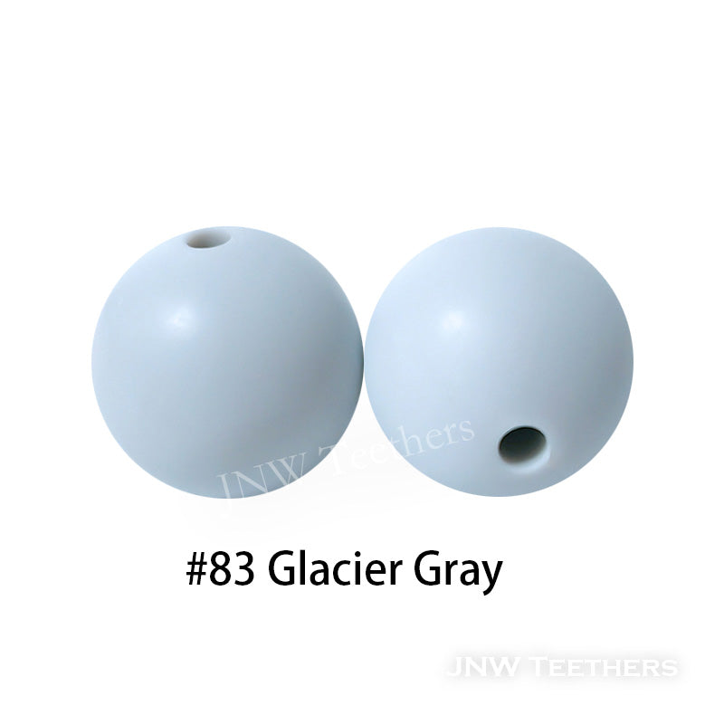 JNWTeethers 9mm silicone round beads glacier gray