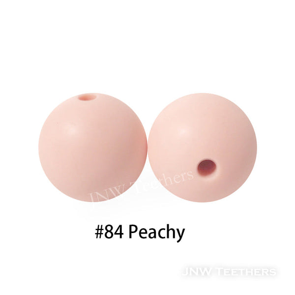 JNWTeethers 12mm silicone round beads peachy color