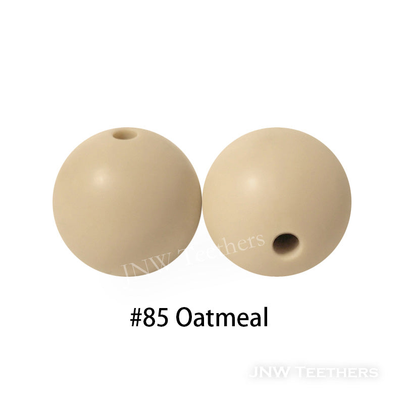 JNWTeethers 9mm silicone round beads oatmeal color
