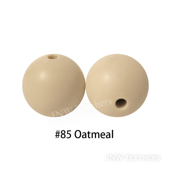 JNWTeethers 9mm silicone round beads oatmeal color