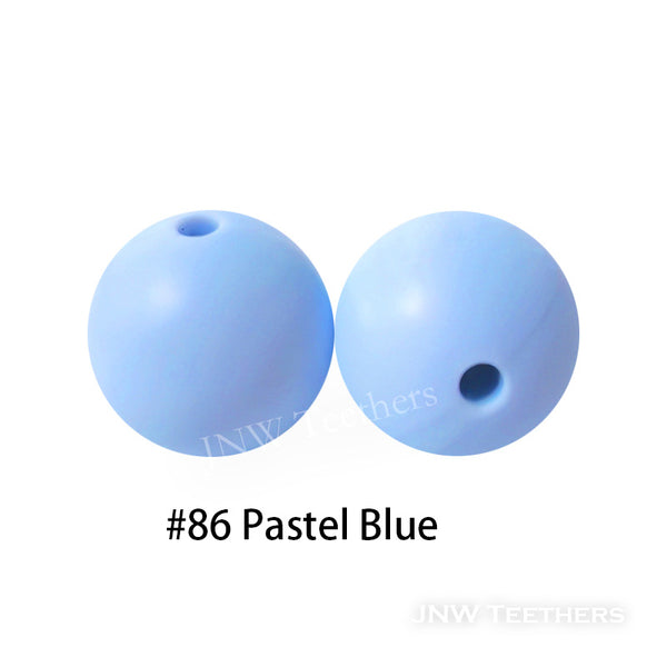JNWTeethers 9mm silicone round beads pastel blue color