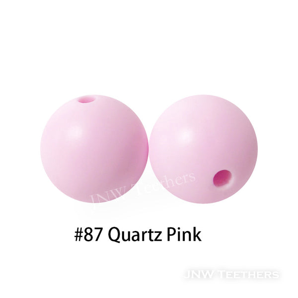 JNWTeethers 9mm silicone round beads quartz pink