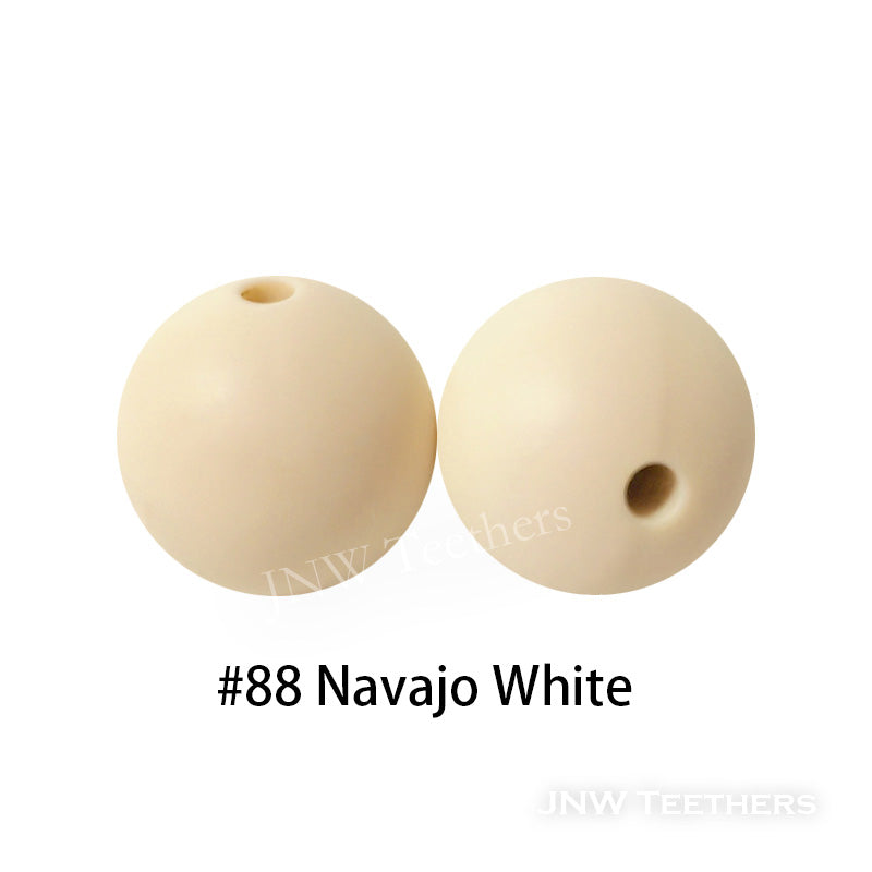 JNWTeethers 9mm silicone round beads navajo white color