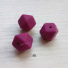 14mm &17mm Magenta  Silicone Hexagon Beads