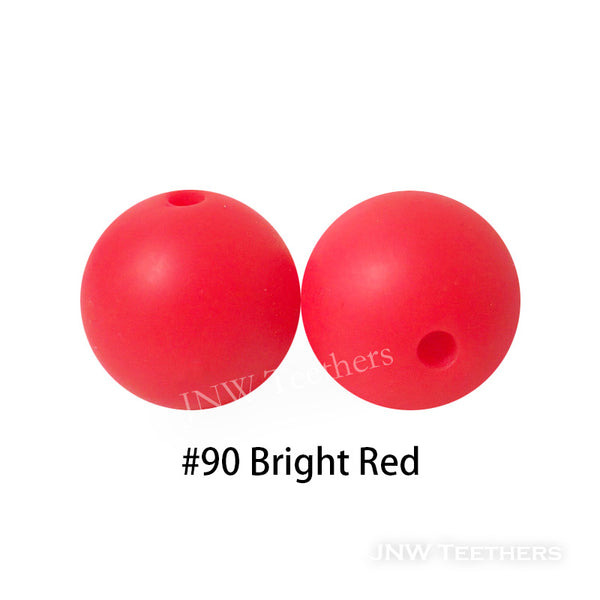 JNWTeethers 9mm silicone round beads bright red color