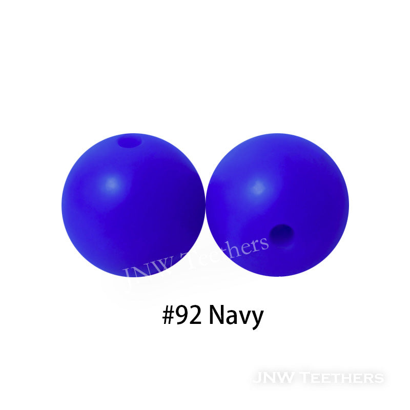 JNWTeethers 12mm silicone round beads navy color
