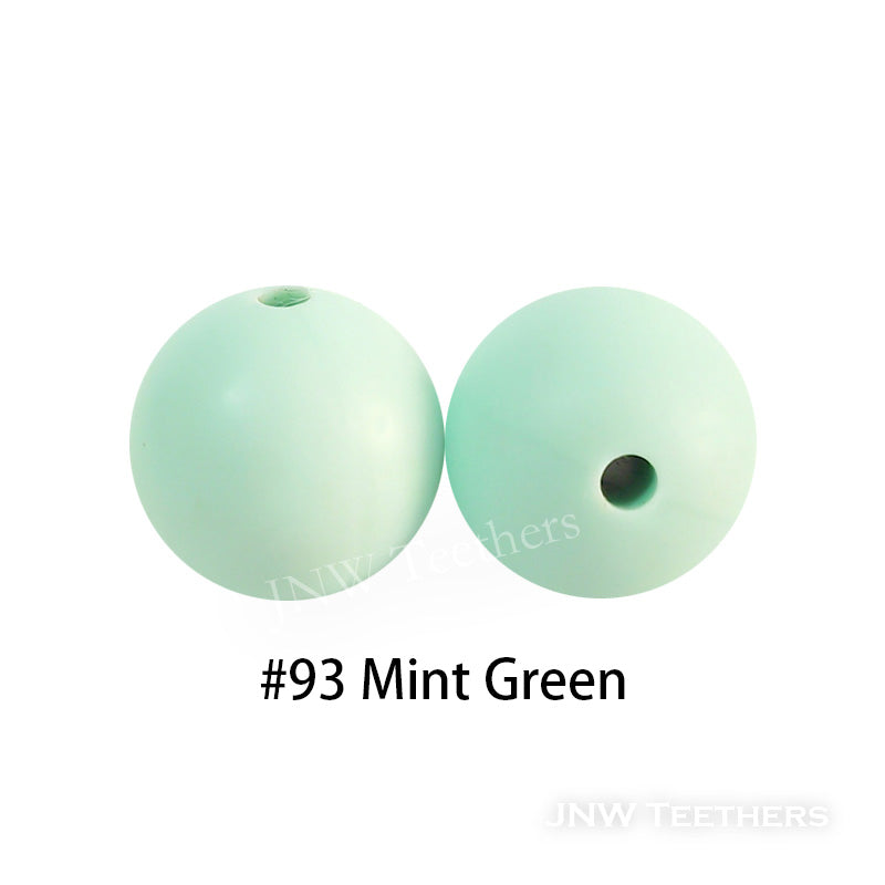 JNWTeethers 9mm silicone round beads mint green color