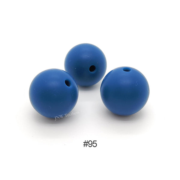 95 Sailor blue silicone round beads 9mm 12mm 15mm
