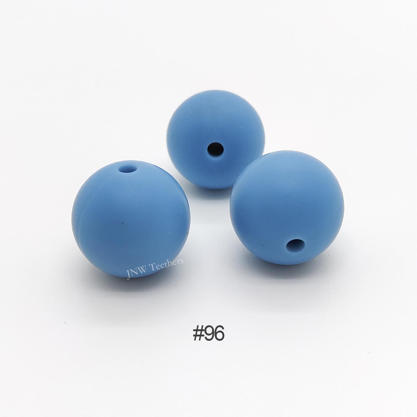 96 Powder blue silicone round beads 9mm 12mm 15mm