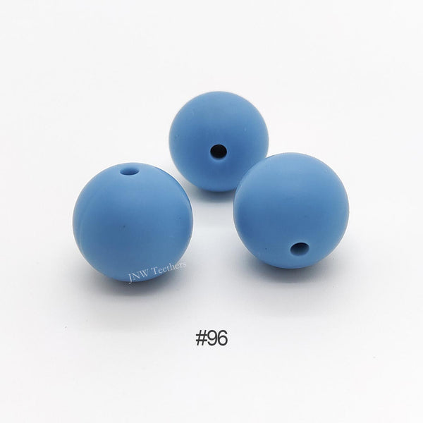 96 Powder blue silicone round beads 9mm 12mm 15mm