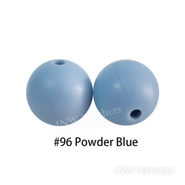 JNWTeethers 12mm silicone round beads powder blue color