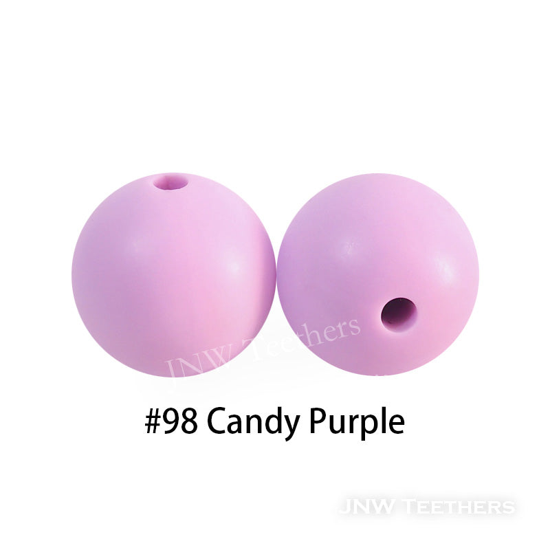 JNWTeethers 9mm silicone round beads candy purple color