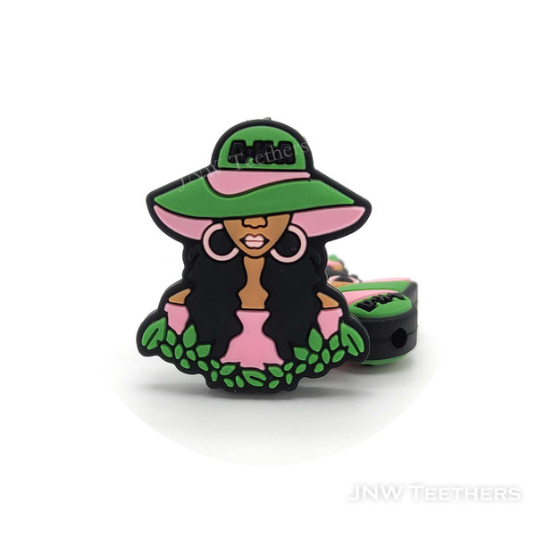 AKA Girl with sunhat silicone focal beads