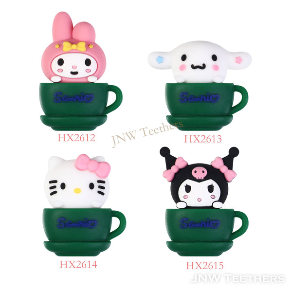 Adhesive 3D Coffee Cup Silicone Focal Beads