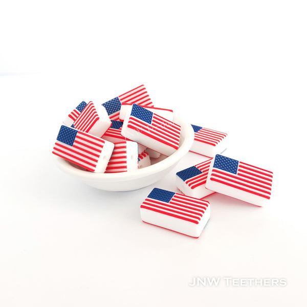 American flag silicone focal beads
