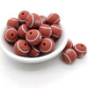 15mm American Football Silicone Print Round Beads