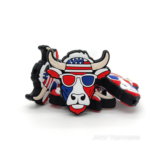 American Independence Day cow silicone focal beads