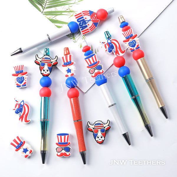American Independence Day theme silicone focal beads