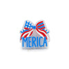 American flag pattern bow earring silicone focal beads