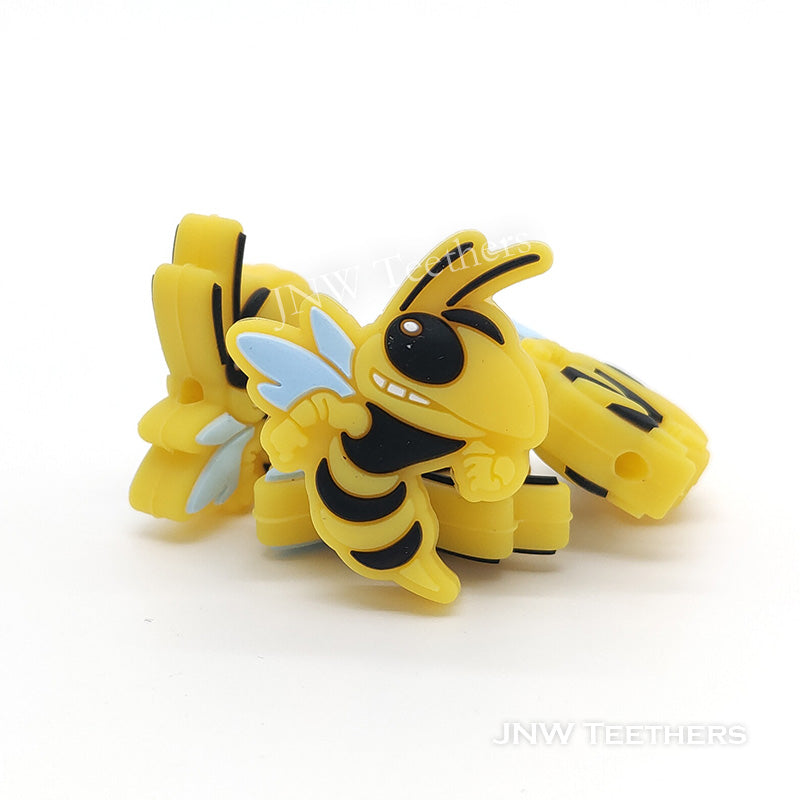 Angry Bee silicone focal beads