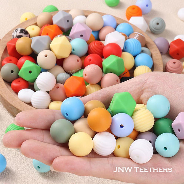 Pack 100 Assorted Silicone Beads