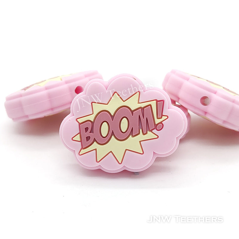 Boom silicone focal beads pink