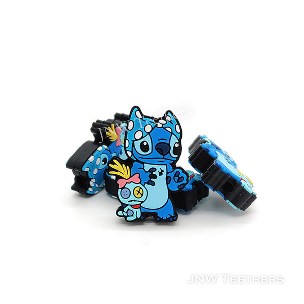Blue Alien Silicone Focal Beads