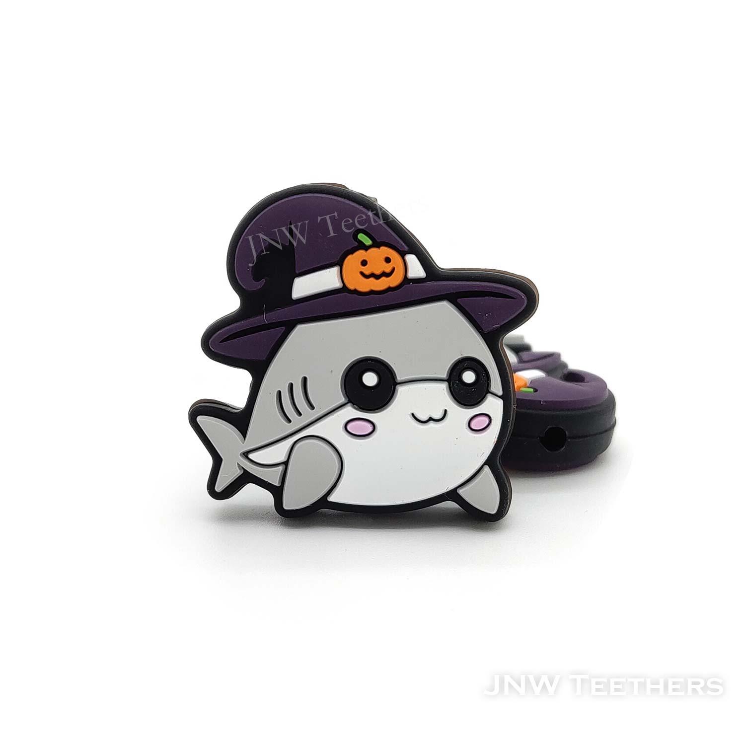 Baby shark in witch hat silicone focal beads