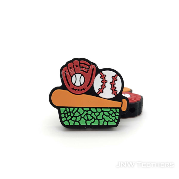 Baseball tools silicone focal beads