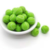15mm Baseball Silicone Round Bead Chartreuse